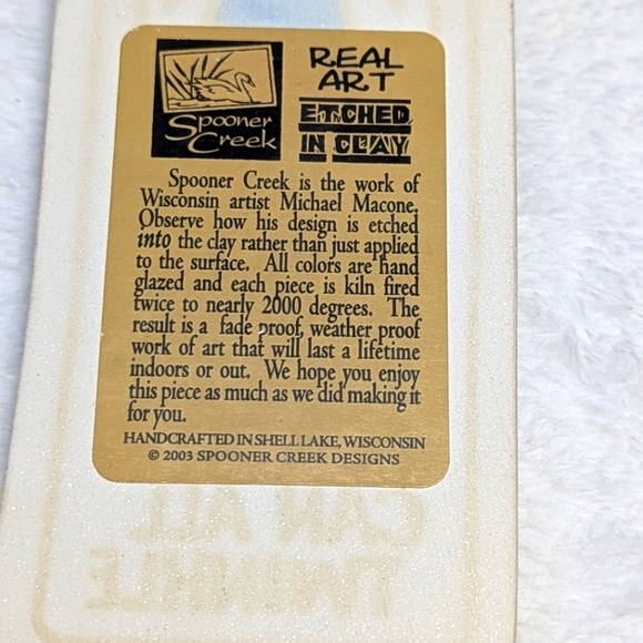 Vintage Spooner Creek Etched Ceramic Wall Plaque w/ Inspirational Saying 2003 - Picture 2 of 6